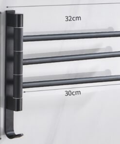 "Space Aluminum" Okretni držač ručnika – Montaža bez bušenja