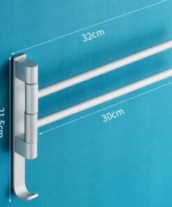 "Space Aluminum" Okretni držač ručnika – Montaža bez bušenja
