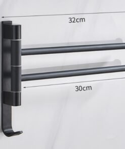 "Space Aluminum" Okretni držač ručnika – Montaža bez bušenja
