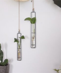 "BionicTube" Industrial – Viseća hidroponska vaza od stakla i metala