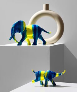 "CamoElephants" Art – Moderni set dekorativnih slonova od smole (Set 2 figure)