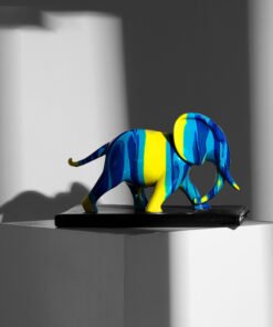 "CamoElephants" Art – Moderni set dekorativnih slonova od smole (Set 2 figure)