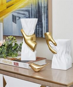 "Golden Grip" Sculpt Vase – Umjetnička vaza modernog izraza