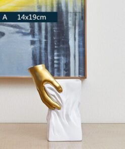 "Golden Grip" Sculpt Vase – Umjetnička vaza modernog izraza