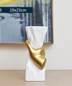 "Golden Grip" Sculpt Vase – Umjetnička vaza modernog izraza