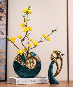"Golden Harmony Birds" Art – Luksuzna keramička dekorativna skulptura