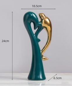 "Golden Harmony Birds" Art – Luksuzna keramička dekorativna skulptura