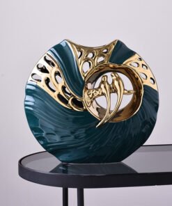 "Golden Harmony Birds" Art – Luksuzna keramička dekorativna skulptura