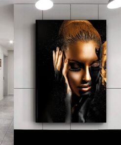 "GoldenMuse" Art – Moderna slika na platnu (Motiv zlatne djevojke)