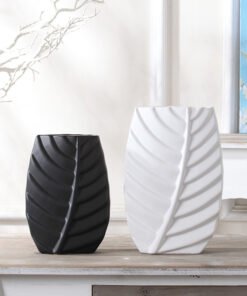 "LeafStream" Nordic Art – Luksuzna keramička vaza u obliku lista