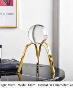 "LuminaLux" Crystal Sphere – Luksuzna dekorativna kristalna kugla na metalnom postolju