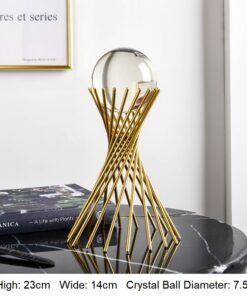 "LuminaLux" Crystal Sphere – Luksuzna dekorativna kristalna kugla na metalnom postolju