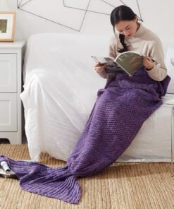 "MermaidDream" Cozy – Pletena deka u obliku repa sirene (Premium Akril)