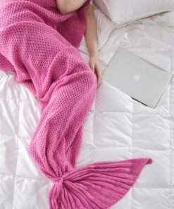 "MermaidDream" Cozy – Pletena deka u obliku repa sirene (Premium Akril)
