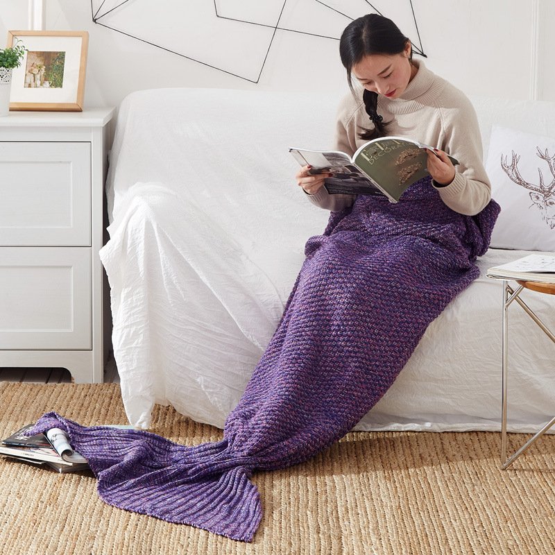 "MermaidDream" Cozy – Pletena deka u obliku repa sirene (Premium Akril)