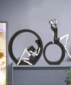 "ModernRing Art" – Apstraktna dekorativna skulptura (set 2 figure)