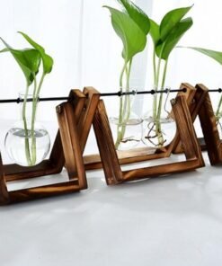 "MoltenRoot" Artisan – Skulpturalna staklena vaza na postolju od prirodnog drveta