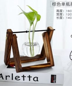 "MoltenRoot" Artisan – Skulpturalna staklena vaza na postolju od prirodnog drveta
