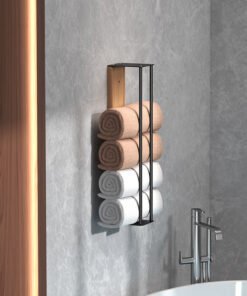 "NaturaSteel" – Zidni držač za ručnike (Drvo/Metal)