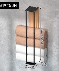 "NaturaSteel" – Zidni držač za ručnike (Drvo/Metal)