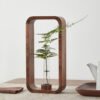 "NatureHarmony" Hydroponic Duo – Dekorativni stalak od prirodnog drveta sa staklenim epruvetama