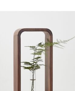 "NatureHarmony" Hydroponic Duo – Dekorativni stalak od prirodnog drveta sa staklenim epruvetama