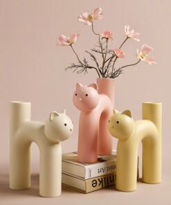 "PurrfectDecor" Nordic Cat Vase – Keramička vaza u obliku mačke (Minimalistički stil)