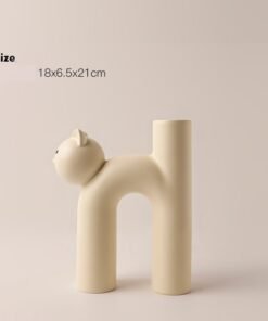 "PurrfectDecor" Nordic Cat Vase – Keramička vaza u obliku mačke (Minimalistički stil)