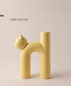 "PurrfectDecor" Nordic Cat Vase – Keramička vaza u obliku mačke (Minimalistički stil)