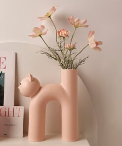 "PurrfectDecor" Nordic Cat Vase – Keramička vaza u obliku mačke (Minimalistički stil)