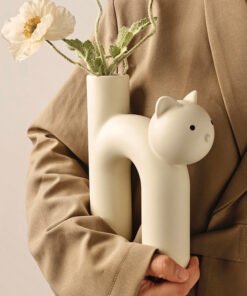 "PurrfectDecor" Nordic Cat Vase – Keramička vaza u obliku mačke (Minimalistički stil)