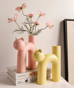 "PurrfectDecor" Nordic Cat Vase – Keramička vaza u obliku mačke (Minimalistički stil)
