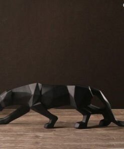 "ShadowProwler" Geometric Panther – Skulptura predatora baršunaste teksture