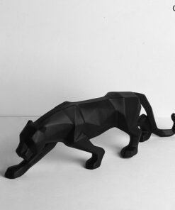 "ShadowProwler" Geometric Panther – Skulptura predatora baršunaste teksture