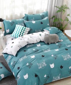 “Cat Follow” – 3/4-dijelni set posteljine od čistog pamuka