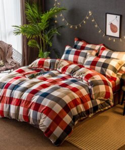 “Cotton Checkered Bedding Set” – 3/4-dijelni set posteljine od pamuka sa kariranim (prugastim) uzorkom