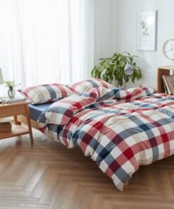 “Cotton Checkered Bedding Set” – 3/4-dijelni set posteljine od pamuka sa kariranim (prugastim) uzorkom