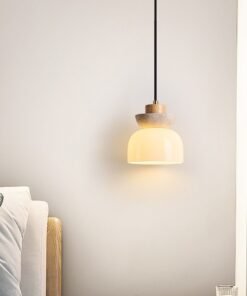 “Dolomite Wood Pendant” – Japanska visilica od prirodnog kamena, drveta i stakla
