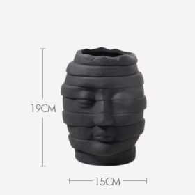 "FaceArt" Minimalist – Keramička vaza s umjetničkim motivom lica - Midnight Muse (Noćna muza)