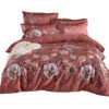 “Floral Bloom Cotton Set” – 4-dijelni set posteljine od pamuka sa elegantnim cvjetnim dezenom u toplim tonovima