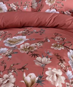 “Floral Bloom Cotton Set” – 4-dijelni set posteljine od pamuka sa elegantnim cvjetnim dezenom u toplim tonovima