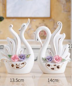 "Graceful Harmony" Swans – Keramički dekorativni set