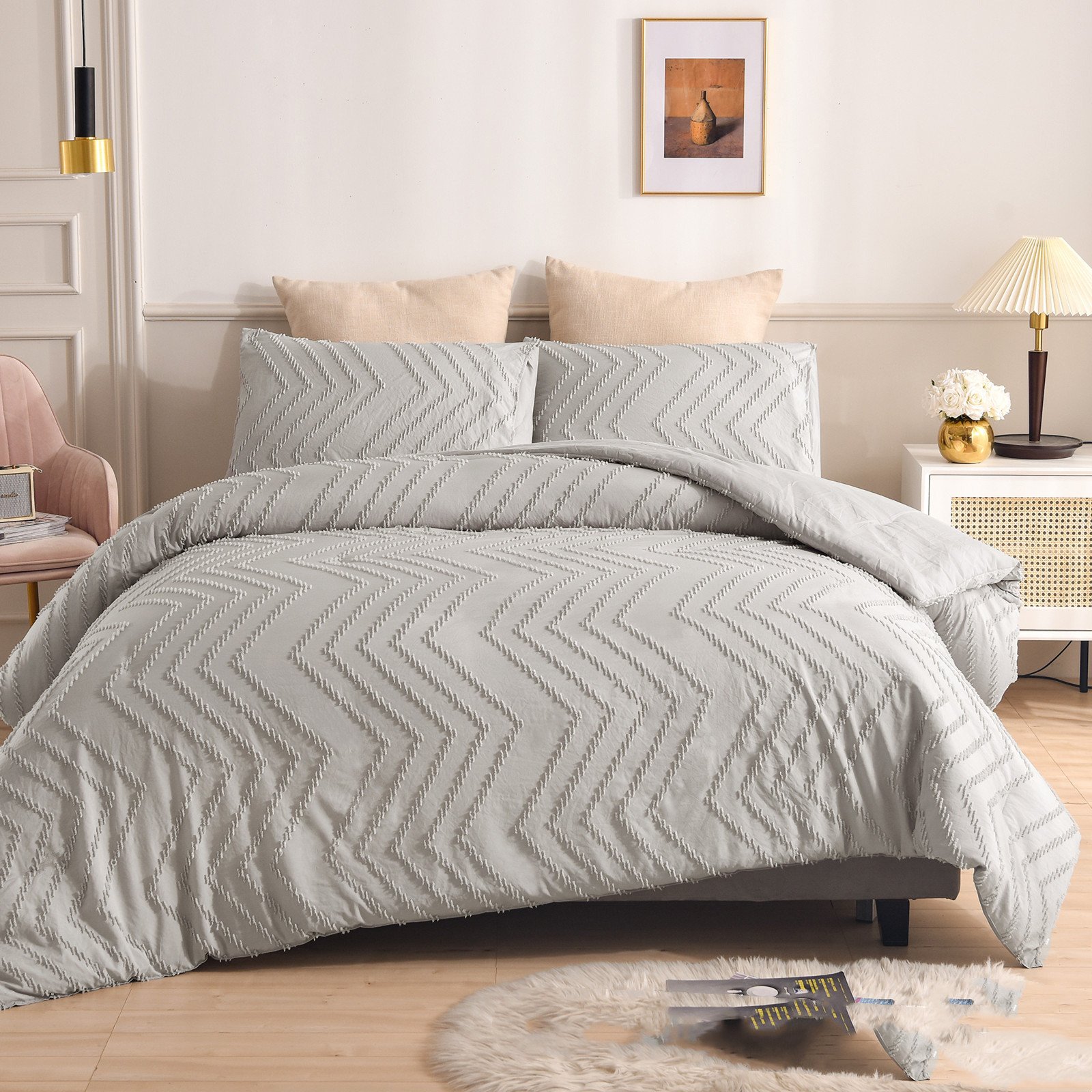 “Modern Brushed Polyester Bedding Set” – 2/3-dijelni set posteljine od poliestera sa reljefnim uzorkom