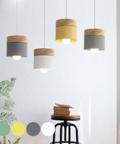 “Nordic Wood & Iron” – Minimalistički viseći luster od drveta i željeza