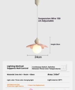 “Petal Glow Pendant” – Moderna visilica s floralnim dizajnom i ambijentalnim osvjetljenjem