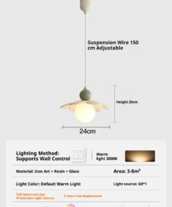 “Petal Glow Pendant” – Moderna visilica s floralnim dizajnom i ambijentalnim osvjetljenjem