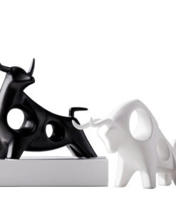 "PowerBull" Geometric – Moderna porculanska statua bika