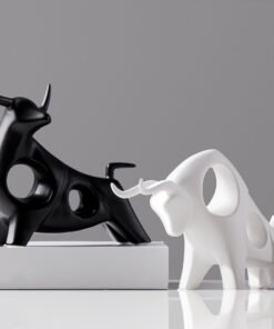 "PowerBull" Geometric – Moderna porculanska statua bika