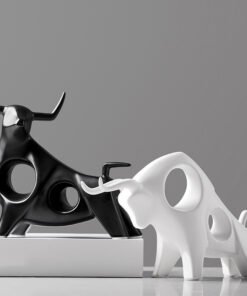 "PowerBull" Geometric – Moderna porculanska statua bika