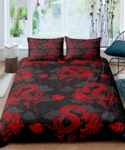 “Printed Polyester Bedding Set” – 3-dijelni set posteljine sa motivom zmaja